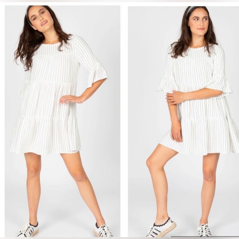 4OUR Dreamers Boho white striped Dress size Small